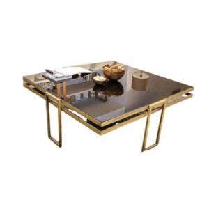 | طاولة قهوة رئيسية من الاستيل المذهب