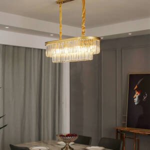 | نجفة كريستال فاخر وستيل مذهب فخم