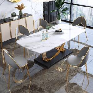 طاولة طعام رخام مع كراسي شيك 2 | طاولة طعام رخام مع كراسي شيك