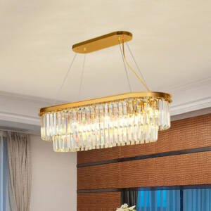 | نجفة كريستال فاخر وستيل مذهب فخم