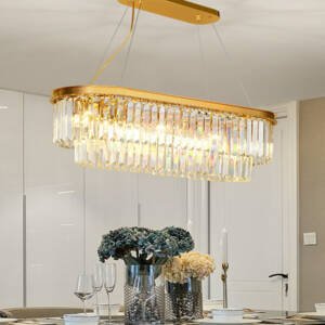 | نجفة كريستال فاخر وستيل مذهب فخم