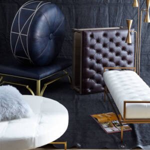 | بنش مودرن بسيط من الاستيل المذهب