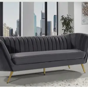 كنبة مودرن من الخشب الصلب والستيل المذهب 2 | كنبة مودرن من الخشب الصلب والستيل المذهب