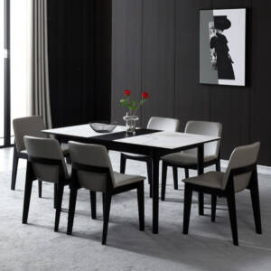طاولة طعام رخام شيك مع كراسي
