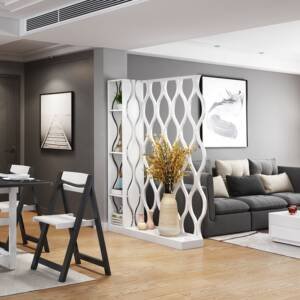 | بارتشن شيك بشكل منحنى مع خزانة جانبية