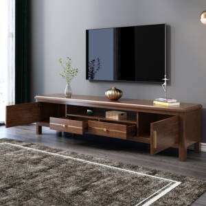 | طاولة تلفاز من الخشب الفاخر تصميم ايطالى