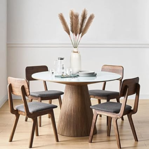 | طاولة خشب دائرية مودرن بتصميم بسيط