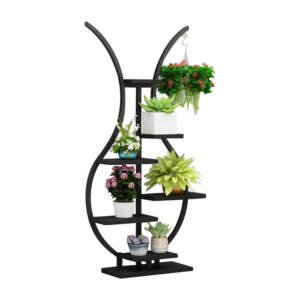 | ارفف تخزين شيك من الاستيل الاسود والخشب