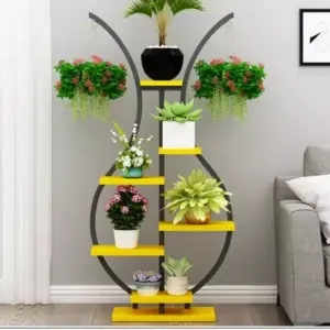 | ارفف تخزين شيك من الاستيل الاسود والخشب