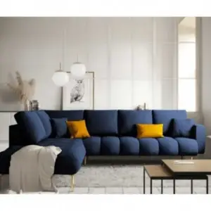 | كنبة زاوية شيك وارجل استيل مذهب