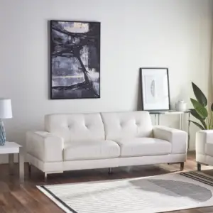 كنبة ثلاثية جلد بتصميم بيتريب