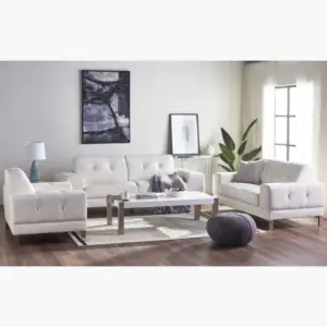 | كنبة ثلاثية جلد بتصميم بيتريب