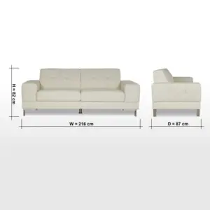 | كنبة ثلاثية جلد بتصميم بيتريب