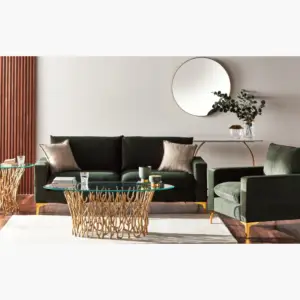 | كنبة ثلاثية مخملية بتصميم دوريا