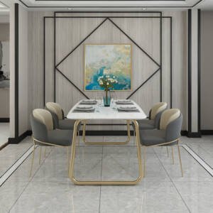 | طاولة طعام مع كراسي فخمة