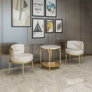 | طقم طاولة جانبية مع كرسيين