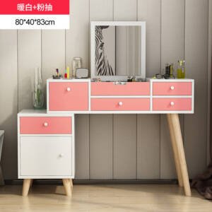 | تسريحة مع مرآة قابلة للطي مع كرسي