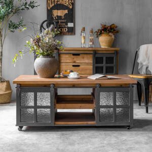 | طاولة قهوة بتصميم ريفي جميل