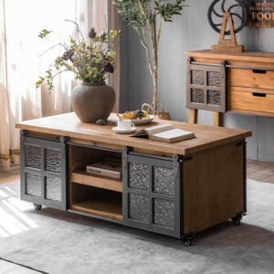 | طاولة قهوة بتصميم ريفي جميل