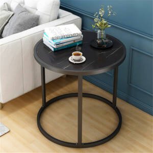 | طاولة معدن بسطح رخامي تصميم مودرن