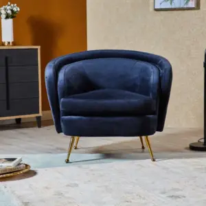 | كرسي استرخاء بذراعين مخملي مميز