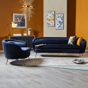 | كرسي استرخاء بذراعين مخملي مميز