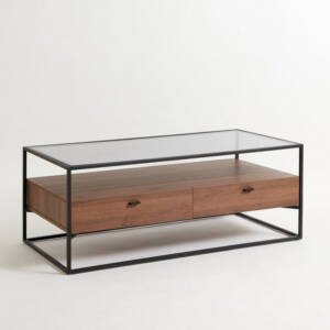 | طاولة قهوة مودرن بسطح زجاج
