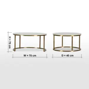 | طقم طاولة قهوة بسطح رخام من قطعتين