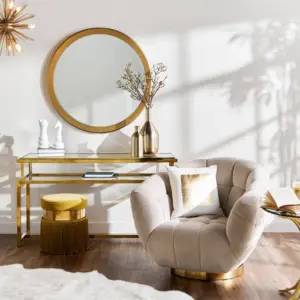 | كرسي مخملي بمسند ذراعين بتصميم فخم