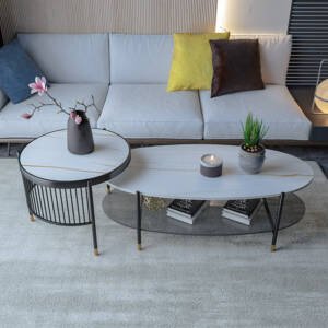 طاولة رخام مزدوجة بتصميم أيطالى 3 | طاولة رخام مزدوجة بتصميم أيطالى