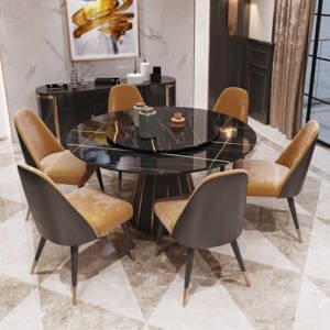 طاولة رخامية دوارة بتصميم ايطالي فريد