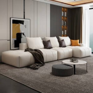 | كنبة زاوية جلدية بتصميم إيطالي فاخر