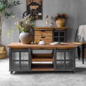 طاولة قهوة بتصميم ريفي جميل