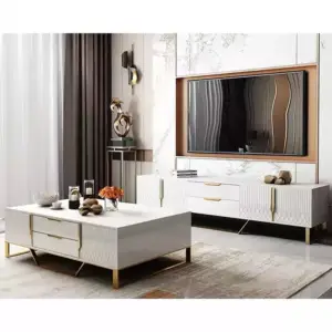 طقم طاولات قهوة و تلفاز 1 طقم طاولات قهوة و تلفاز