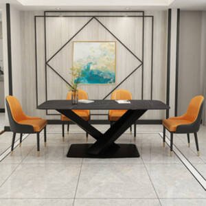 | طاولة طعام من الرخام بقاعدة فاخرة