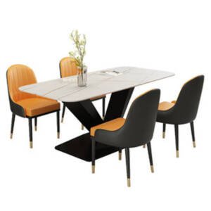 | طاولة طعام من الرخام بقاعدة فاخرة