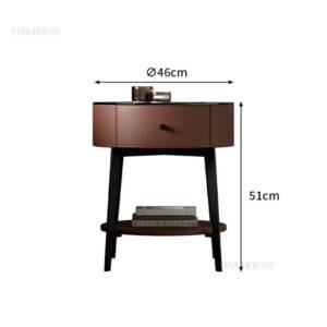 | طاولة جانبية معدنىة مستديرة بتصميم حديث