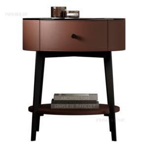 | طاولة جانبية معدنىة مستديرة بتصميم حديث