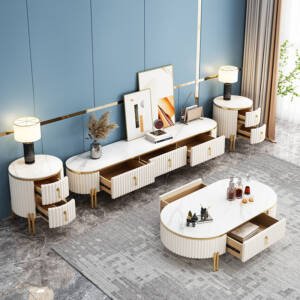 طقم طاولات عصري مكون من ثلاث قطع