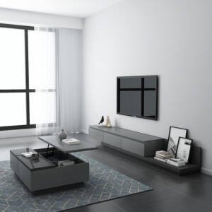 | طاولة تلفاز مع طاولة قهوة بتصميم حديث