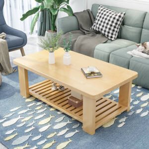 | طاولة قهوة خشبية بتصميم ريفي