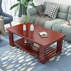 | طاولة قهوة خشبية بتصميم ريفي