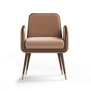 كرسي جلدي فاخر بأرجل معدنية