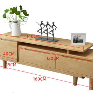 | طقم طاولة تلفزيون خشبية مع طاولة قهوة بتصميم حديث