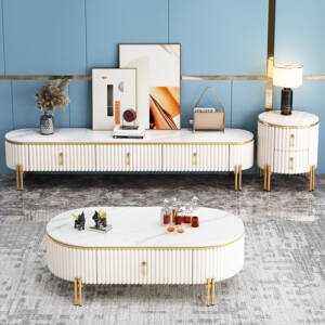 | طقم طاولات عصري مكون من ثلاث قطع