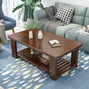 | طاولة قهوة خشبية بتصميم ريفي