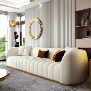 كنبة جلد فاخر متعدد المقاسات 1 كنبة جلد فاخر متعدد المقاسات