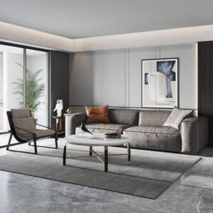 | كنبة مودرن جلد مريح بتصميم فاخر