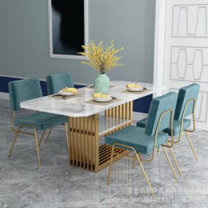 | طاولة طعام رخام مع كراسي