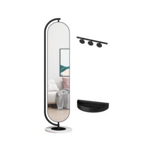 | علاقة ملابس بمرآة مع قاعدة رخام